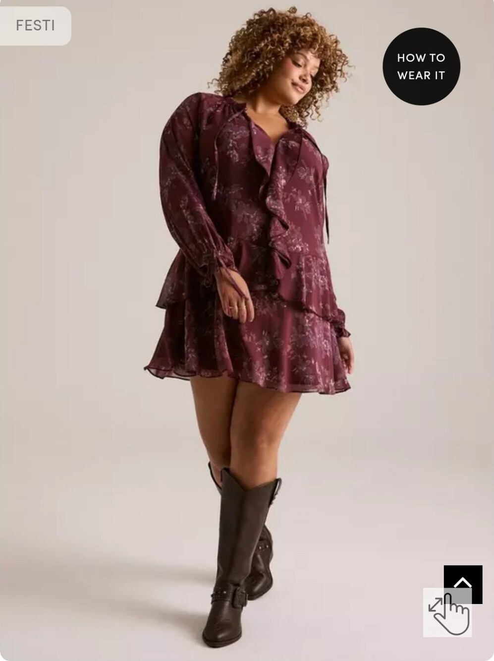 NWT Festi Cascade Ruffle Drop Waist Dress